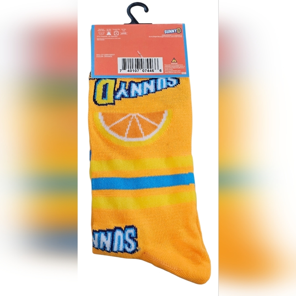 SunnyD Men's Crew Socks, Shoe Size 6-12. New! - Picture 2 of 2